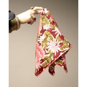 Vintage Vera 1970s Floral Silk Head Scarf